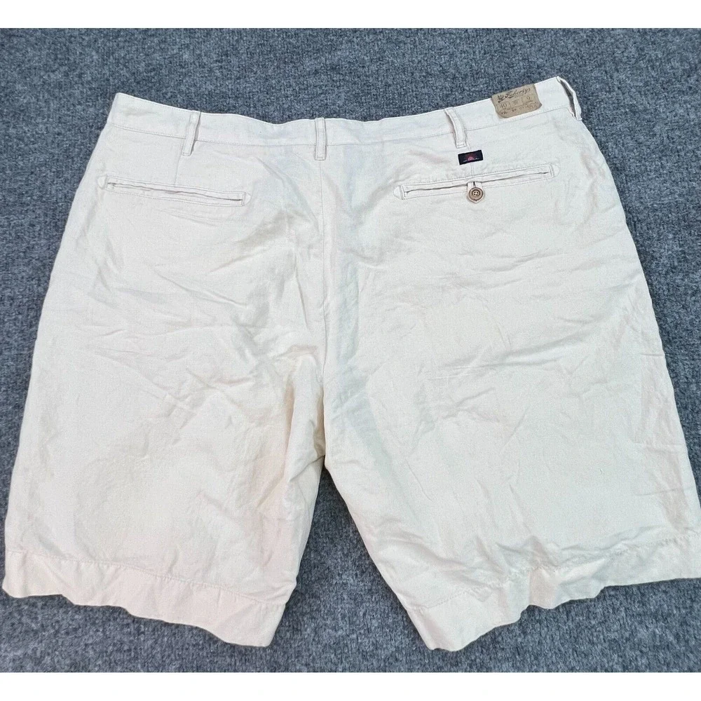 Faherty Shorts Mens 40 Khaki Malibu Chino Linen Cotton 9